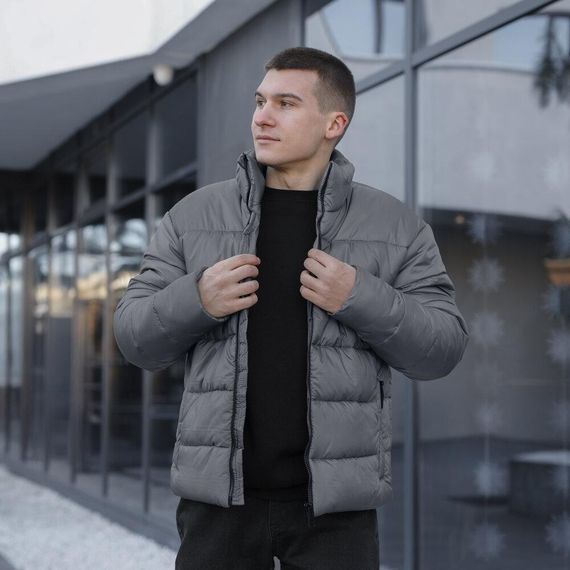 Зимова куртка утеплювач синтепух 300 г/м² від -5°C до -20°C темно-сіра | Зображення 1