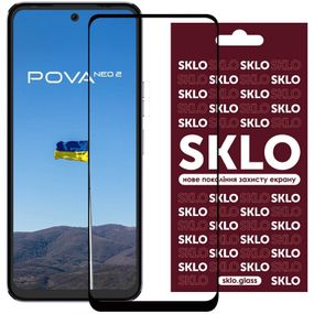 Захисне скло SKLO 3D (full glue) для TECNO Pova Neo 2 (LG6n)