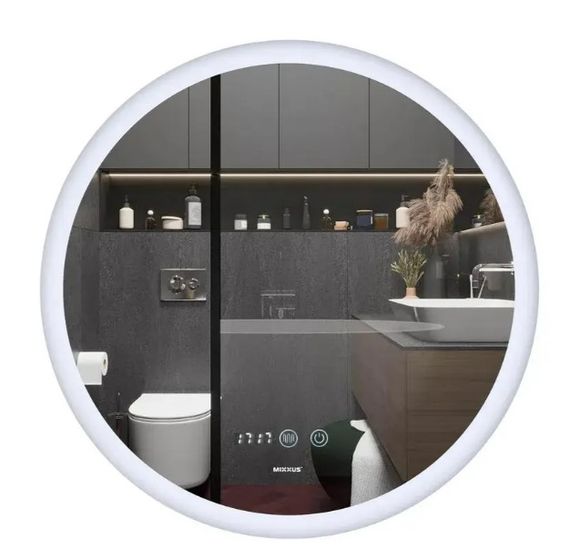 Дзеркало Mixxus PLAIN MC10-80 з LED Touch, Anti-fog, димером, регулюванням яскравості, годинником (MI6932)