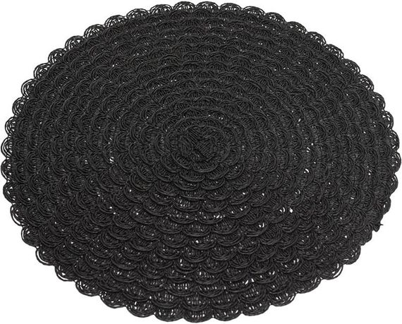Коврики сервировочные Knitted Narkin black 6 штук диамерт 38см