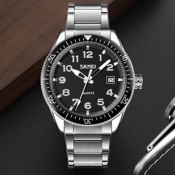 Годинник S2kmei 9232SSIBK Silver/Black-steel strap | Зображення 2