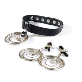 Набір чокер + затискачі Art of Sex - Choker and Nipple clamps Triada, колір чорний sexstyle