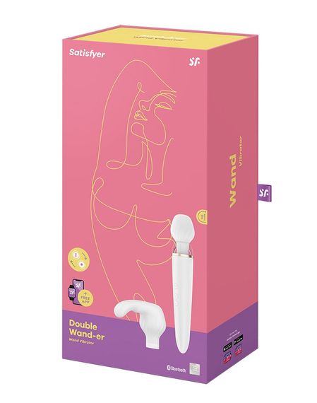 Смарт вібромасажер зі змінною головкою Satisfyer Double Wand-er | Зображення 5