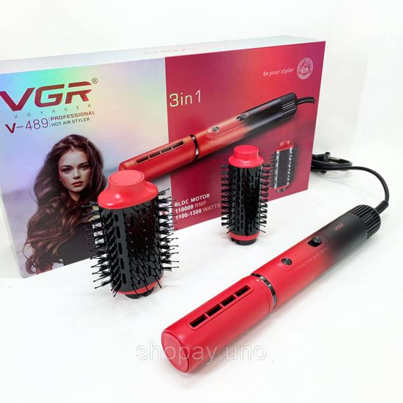 Воздушный профессиональный стайлер VGR, Женский профессиональный фен для укладки волос NV-15 | Зображення 7