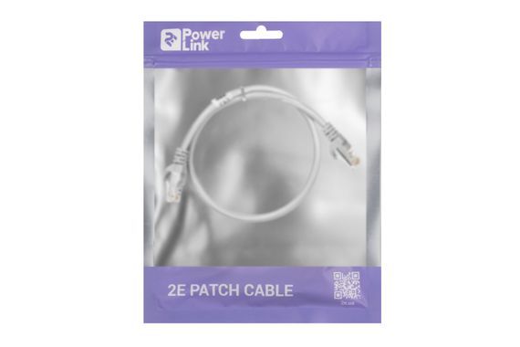 Патч-корд 2E Cat 5e,UTP,RJ45, 26AWG ,7/0.16 Cu, 0.50 m, PVC,Grey (2E-PC5ECOP-050GRY) | Зображення 2