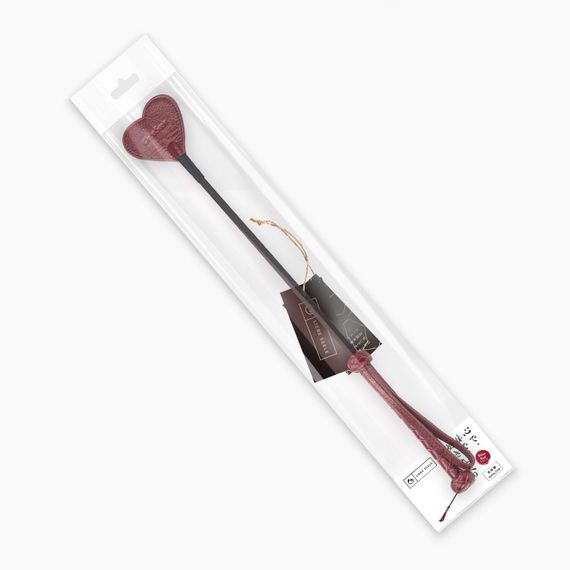 Шльопалка-сердечко Liebe Seele Wine Red Riding Crop with Heart-Shape Tip, натуральна шкіра | Зображення 4