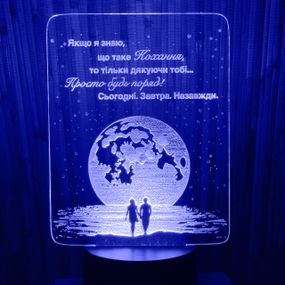 Акриловий світильник-нічник кохання синій tty-n000199