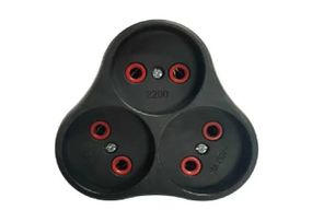 Розетка тройник с заземлением AK303B,Black,Q12