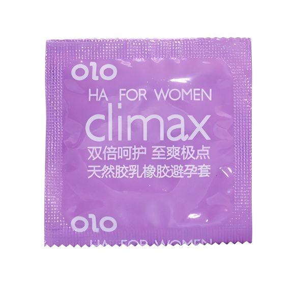 Латексні тонкі текстуровані презервативи  з ароматом ванілі OLO - HA FOR WOMEN Climax, 10 шт sexstyle | Зображення 1