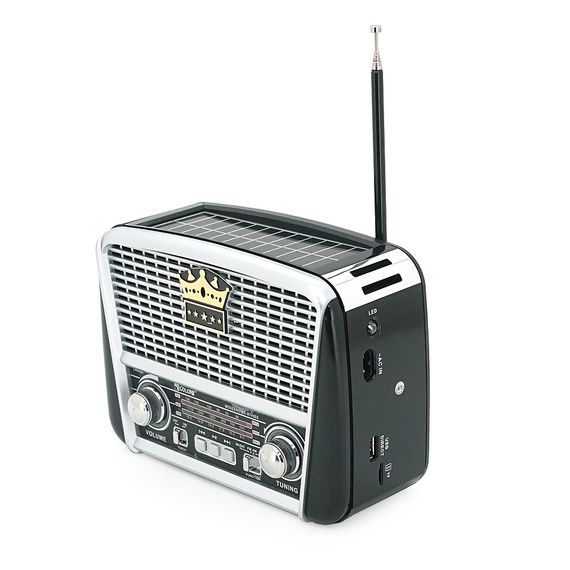 Радіоприймач GOLON RX-456S, LED, 3W, FM радіо, Входи microSD, USB, AUX, корпус пластмас, Black/Red, BOX | Зображення 1