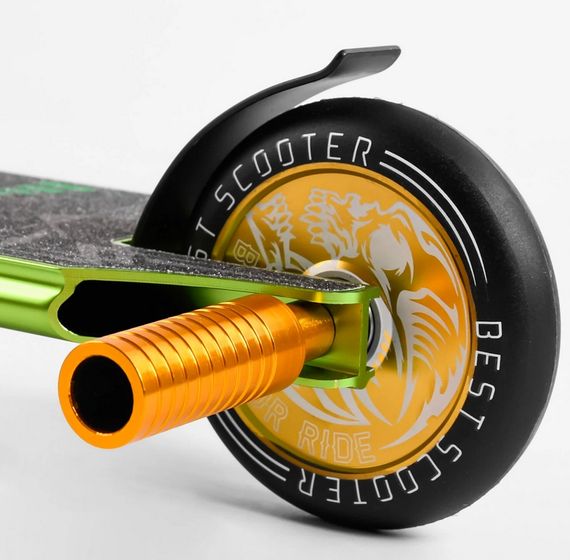 Самокат трюковий 85784 Best Scooter HIC-система, ПЕГІ, алюмінієвий диск та дека, АНОДОВАНЕ фарбування, колеса PU, d=110мм, ширина керма - 60 см | Зображення 5