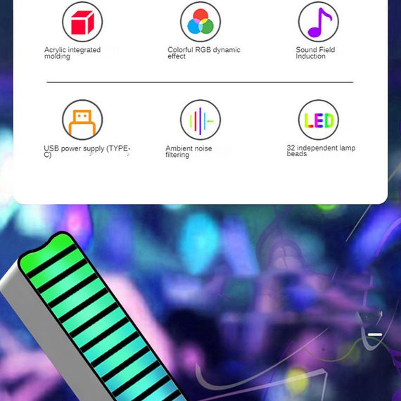 Настільна LED лампа RGB 5V Single Panel Bluetooth USB interface with app Black | Зображення 2