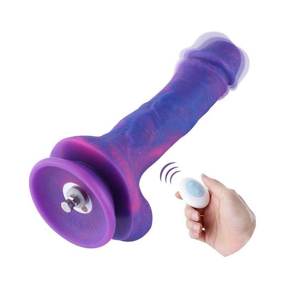Фаллоимитатор 8.2″ с вибрацией для секс-машин Hismith Purple Silicone Dildo with Vibe, KlicLok sexstyle | Зображення 1