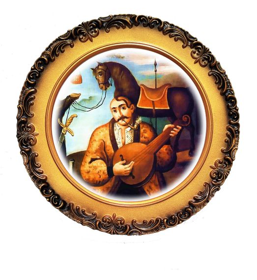 Патріотична тарілка Козак Мамай старовинний сюжет тарілка з українською символікою | Зображення 1