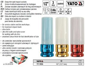 Набор головки для алюминиевих дискив YATO Польща 1/2" М=17; 19; 21 мм YT-1056
