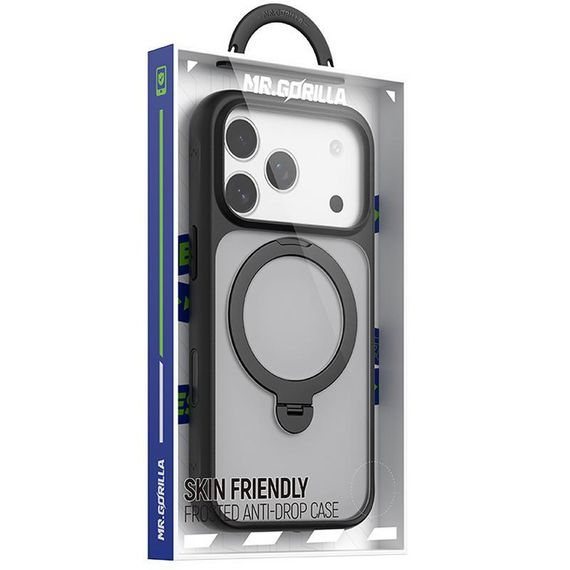 TPU+PC чохол Blueo Skin Friendly 360 Rotatable Stand with MagSafe для Apple iPhone 17 Pro (6.3") Black | Зображення 1