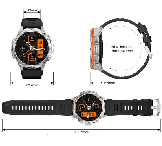 Смарт-годинник тактичний Kospet Tank T3 ULTRA Metal Black (KTT0003UMB) | Зображення 6