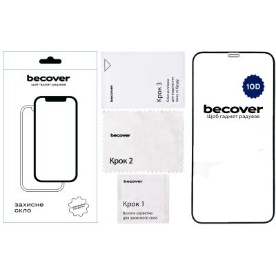 Стекло защитное BeCover Apple iPhone 12 10D Black (711324) | Зображення 1