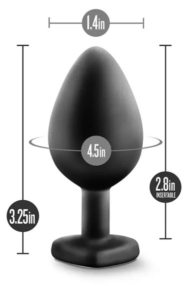 Анальна пробка з каменем BlushTEMPTASIA BLING PLUG MEDIUM BLACK sexstyle | Зображення 3