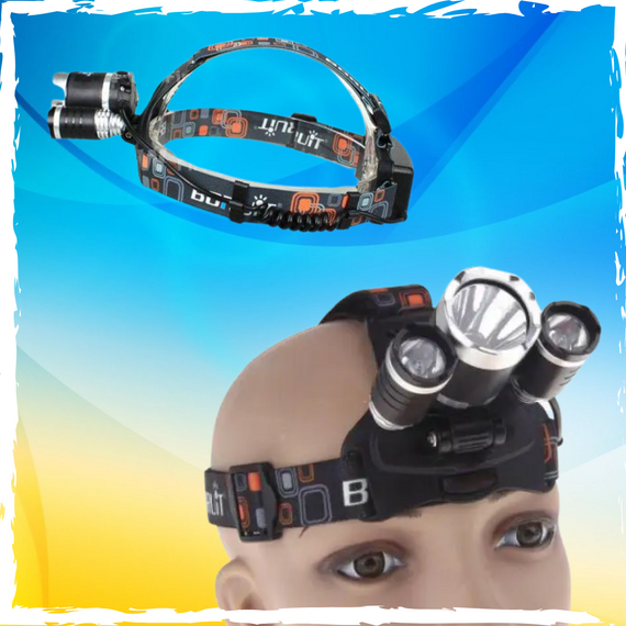 Налобний Ліхтар Bailong RJ 3000 Т6. Ліхтарик налобний. Тактичний, яскравий, потужний | Зображення 1