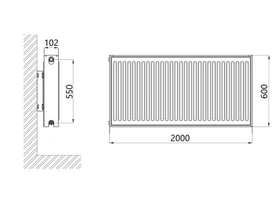 Радіатор сталевий Thermo Alliance IMAS 22 тип 600x2000 мм бічне підключення (TAI226002000K) | Зображення 1