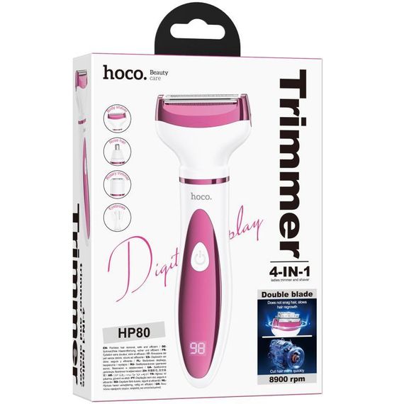 Женский тример‑бритва Hoco HP80 4-in-1 300 mAh Rose Red | Зображення 1