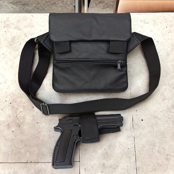 Набір 2В1. Шкіряна сумка з кобурою + ліхтарик професійний POLICE BL-X71-P50 FI-73 | Зображення 2