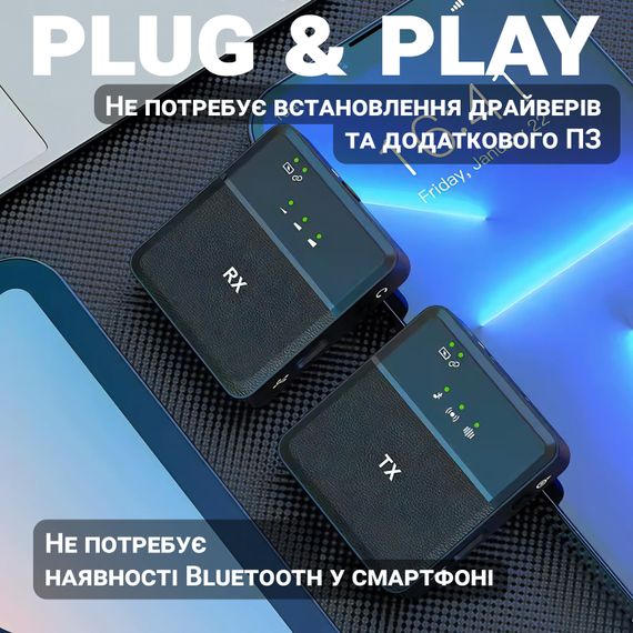 Беспроводная радиосистема с петличным микрофоном Savetek P36 Lightning, петличка для iPhone/iPad | Зображення 4
