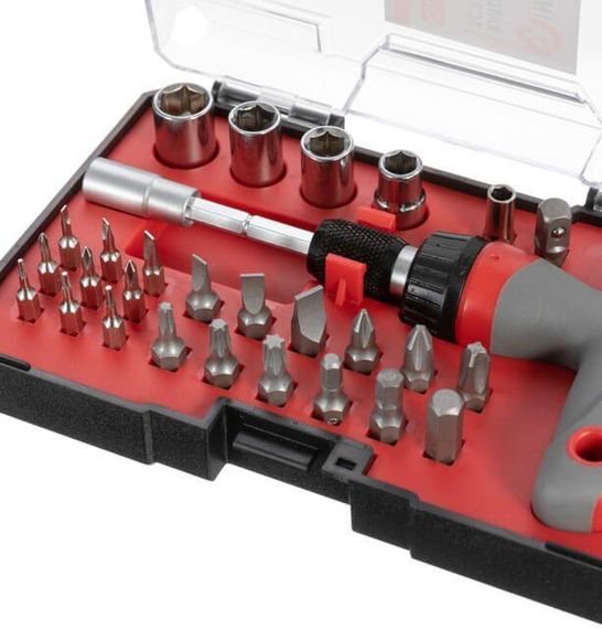 Викрутка Т-подібна з комплектом насадок 29 од. INTERTOOL VT-3330 | Зображення 5