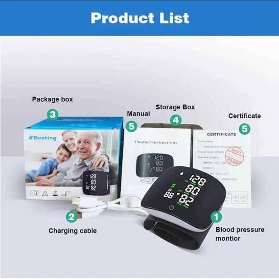 Тонометр автоматичний на зап'ясті із голосовим монітором Intelli System Чорний