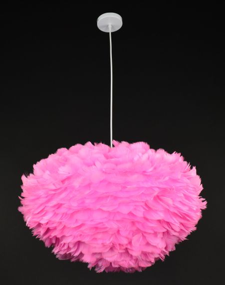 Люстра підвісна з пір'ям на 3 лампочки 27297 Білий 40-120х60х60 см. | Зображення 4