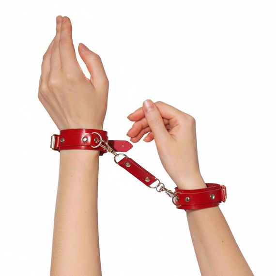 Наручники із екошкіри Art of Sex - Eva, колір червоний | Зображення 2