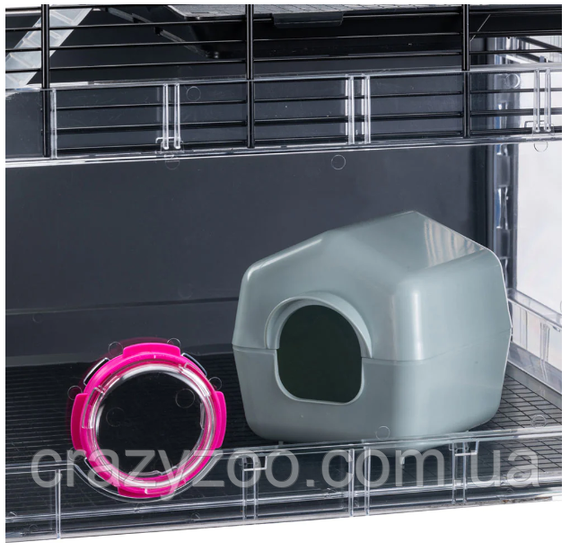 Модульна клітка для хом'яків та мишей Ferplast Multipla Hamster з аксесуарами чорна 72.5x37.5x42 см 57007217 | Зображення 7