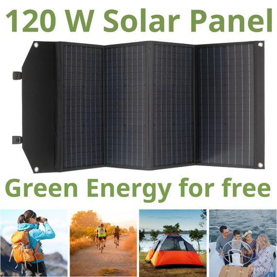 Зарядний портативний пристрій сонячна панель Bresser Mobile Solar Charger 120 Watt USB DC Зарядна станція | Зображення 6