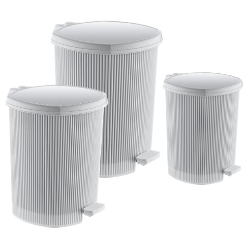 LINE набір відер для сміття 3шт (6л+11л+20л) (білий)
