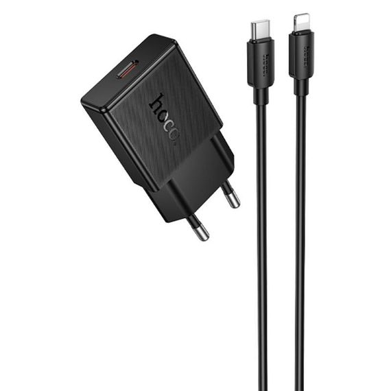 МЗП Hoco N72 Speed ultra-thin PD20W (1USB-C) + кабель Type-C to Lightning Black