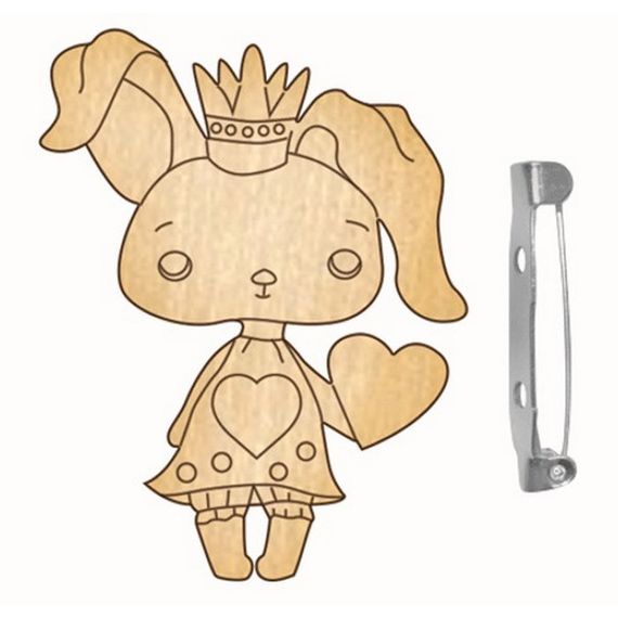 Заготовка брошки для розфарбовування "Зайчик-1" FDZB-034