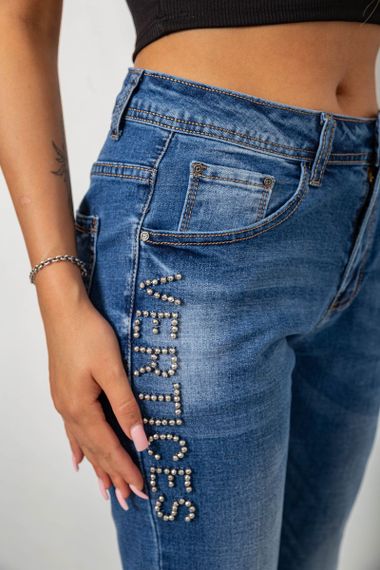 Джинси жіночі однотонні Skinny, колір синій, 244RVE-827 | Зображення 4