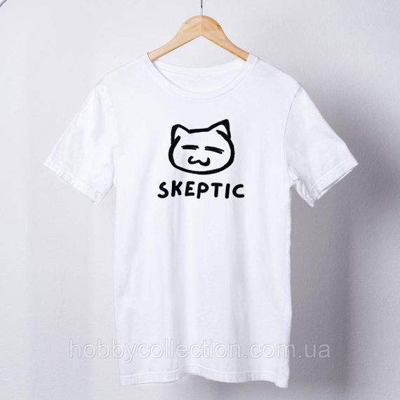 Футболка жіноча із принтом "Skeptic" біла