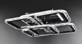 Люстра світлодіодна стельова LED світильник для квартири на стелю лед з пультом 26088 Чорний 10х38х38 см.