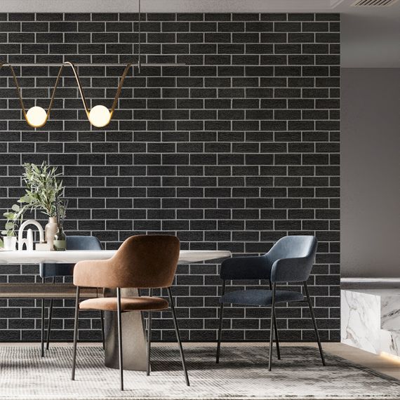 Панель стінова 700х700х5мм Чорна цегла з білим SW-00001503 | Зображення 5