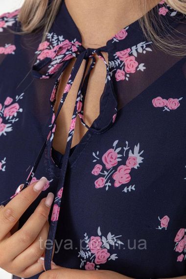 Жіноча сукня з принтом сезон літо-демісезон колір синьо-рожевий FG_00889 | Зображення 4