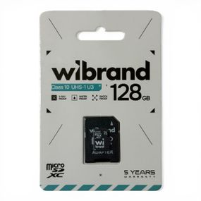 Карта памяти microSDXC (UHS-1 U3) Wibrand 128Gb class 10 (adapter SD)