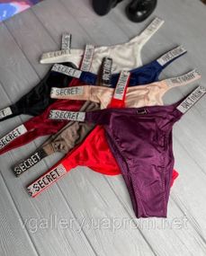 Женские трусики Бразилиана Victoria's Secret со стразами, женские трусики танга Виктория Сикрет со стразами