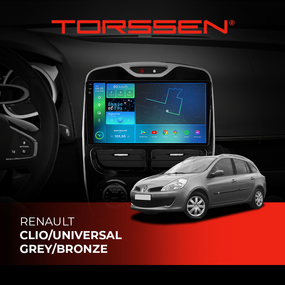 Штатна магнітола Torssen 2K Renault Clio/Universal Grey/Bronze FL9 4+64Gb 4G Carplay DSP