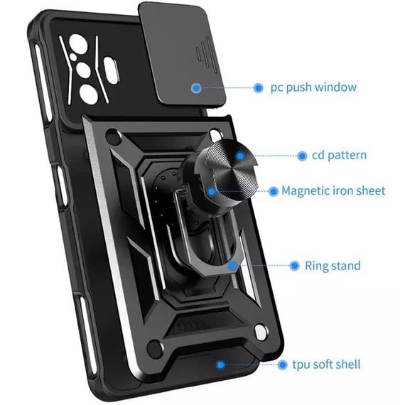 Ударостійкий чохол Camshield Serge Ring для Xiaomi Poco F4 GT | Зображення 1