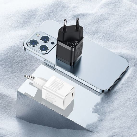Мережевий зарядний пристрій Baseus GaN3 Fast Charger 30W (1 Type-C), Чорний | Зображення 2