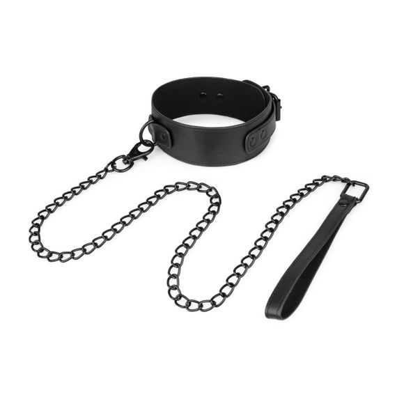 Нашийник з повідцем Bedroom Fantasies: Faux Leather Collar & Chain Sex Aura