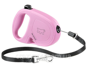 Рулетка-поводок для собак Ferplast Flippy One Cord S до 8 кг розовый шнур 3 м 75092016