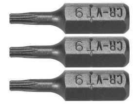 Насадка викруткова STHOR : TORX T9 x 25 мм, HEX 1/4", Cr-V, 3 шт VR-65491